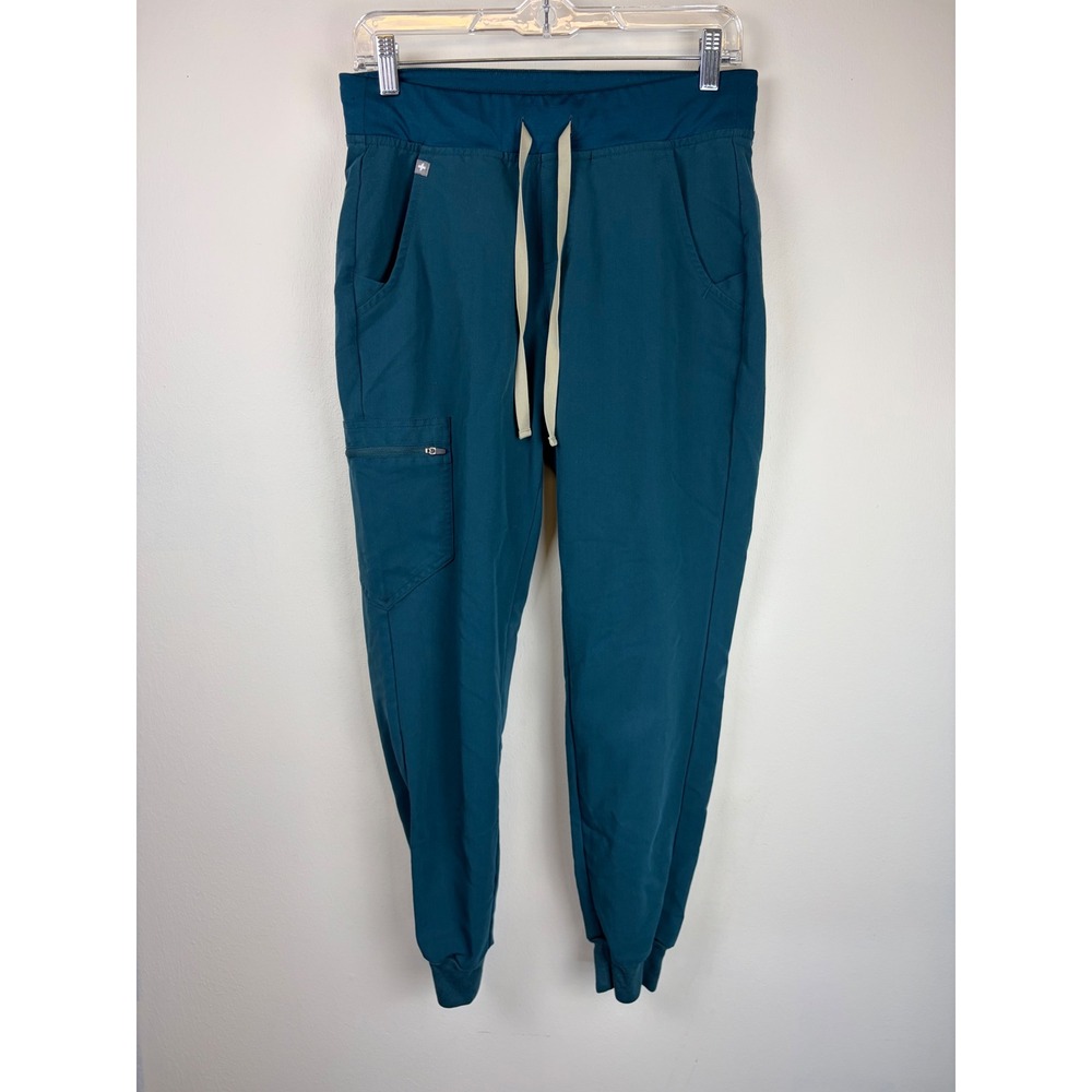 FIGS Zamora Jogger Scrub Pants Small Teal Blue Nurse High Waist Slim Fit Medical